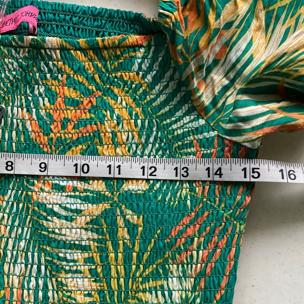 Betsey Johnson Green Palm-Print Maxi Dress with Yellow & White Accents - Picture 6 of 8